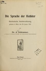 Tapa de Die Sprache der Hethiter