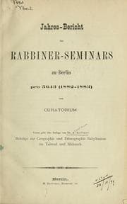 Tapa de Beiträge zur Geographie und Ethnographie Babyloniens im Talmud und Midrash