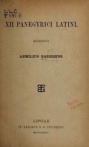 Tapa de XII [i.e. Duodecim] panegyrici latini