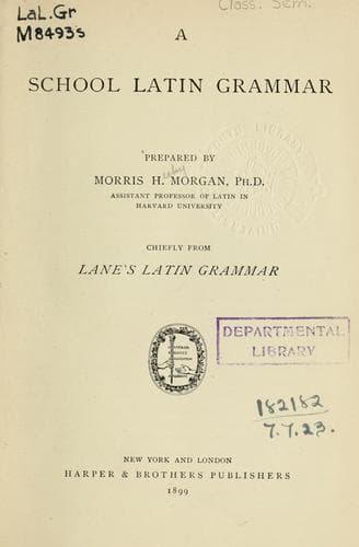 Tapa de A school Latin grammar