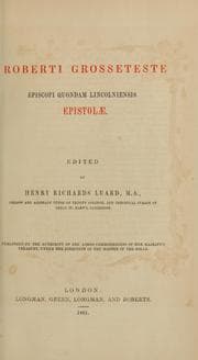 Tapa de Roberti Grosseteste episcopi quondam lincolniensis epistolæ