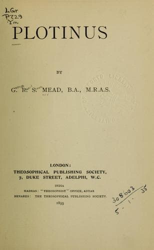 Tapa de Plotinus