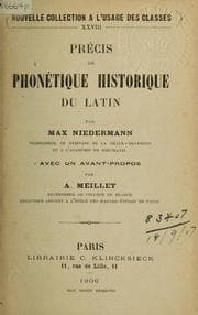 Tapa de Précis de phonétique historique du Latin