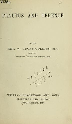 Tapa de Plautus and Terence