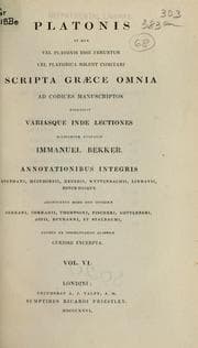 Tapa de Platonis et gue vel Platonis isse feruntier vel Platonica solent comitari Scripta Graece Omnia ad codices manuscriptos receusuit variasgue inde Lectiones [6/11]