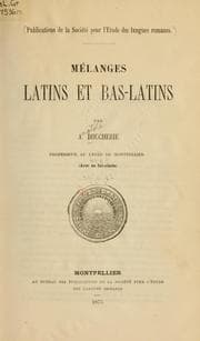 Tapa de Mélanges Latins et Bas-Latins