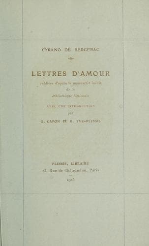 Tapa de Lettres d'amour