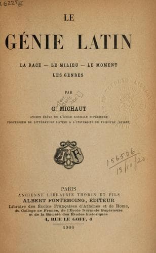 Tapa de Le génie latin
