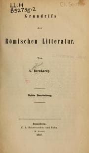 Tapa de Grundriss der römischen Litteratur