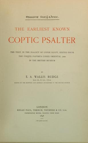 Tapa de The earliest known Coptic Psalter