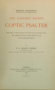 Tapa de The earliest known Coptic Psalter