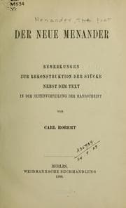 Tapa de Der neue Menander