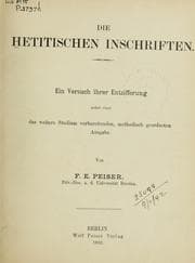 Tapa de Die Hetitischen Inschriften
