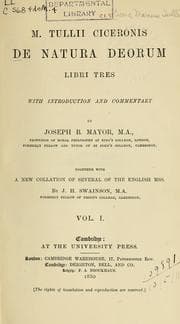 Tapa de De natura deorum, libri tres