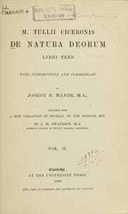Tapa de De natura deorum, libri tres