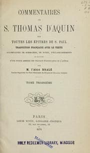 Tapa de Commentaires de S. Thomas d'Aquin sur toutes les épitres de S. Paul