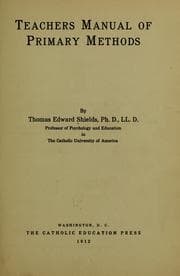 Tapa de Teachers manual of primary methods