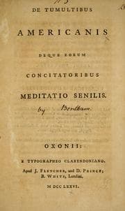 Tapa de De tumultibus americanis deque eorum concitatoribus meditatio senilis