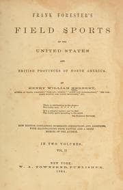 Tapa de Frank Forester's field sports of the United States, and British provinces, of North America