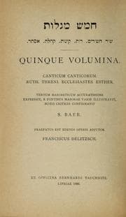 Tapa de Quinque volumina: Canticum Canticorum; Ruth; Threni; Ecclesiastes; Esther