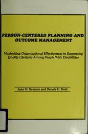 Tapa de Person-centered planning and outcome management