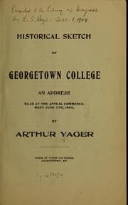 Tapa de Historical sketch of Georgetown college