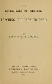 Tapa de The essentials of method in teaching children to read