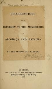 Tapa de Recollections of an excursion to the monasteries of Alcoba©ʹa and Batalha