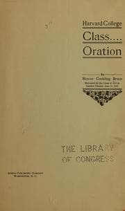 Tapa de Harvard college class oration