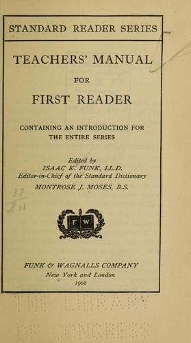 Tapa de Teachers' manual for the first reader