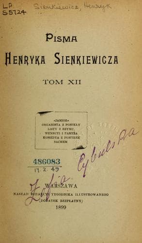 Tapa de Pisma Henryka Sienkiewicza