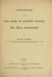 Tapa de Ank©ơndigung einer neuen Ausgabe der griechischen ©bersezung des Alten Testaments
