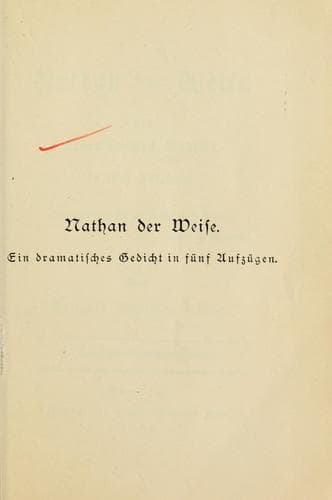 Tapa de Lessings Nathan der Weise