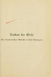 Tapa de Lessings Nathan der Weise