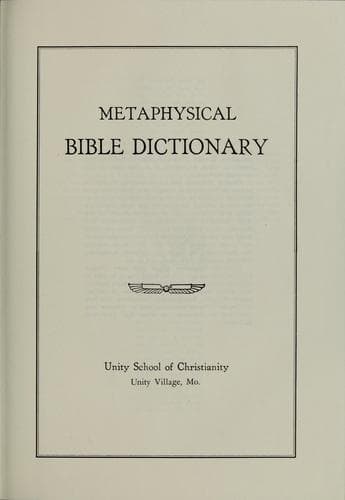 Tapa de Metaphysical Bible dictionary