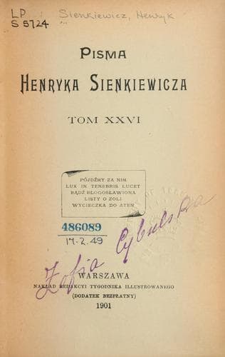 Tapa de Pisma Henryka Sienkiewicza