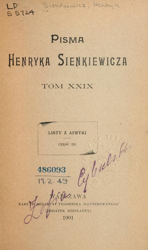 Tapa de Pisma Henryka Sienkiewicza