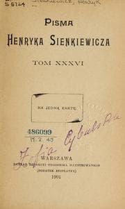Tapa de Pisma Henryka Sienkiewicza