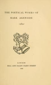 Tapa de The poetical works of Mark Akenside