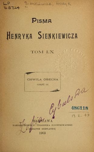 Tapa de Pisma Henryka Sienkiewicza