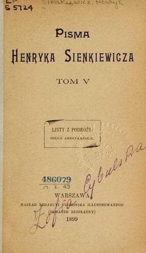 Tapa de Pisma Henryka Sienkiewicza