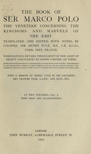 Tapa de The book of Ser Marco Polo