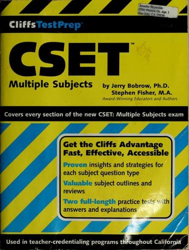 Tapa de CliffsTestPrep CSET multiple subjects