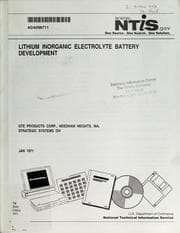 Tapa de Lithium Inorganic Electrolyte Battery Development