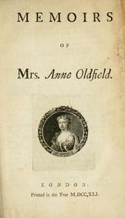 Tapa de Memoirs of Mrs. Anne Oldfield