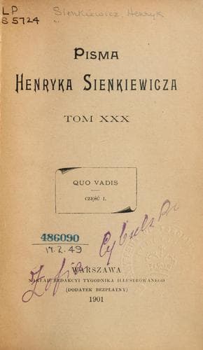 Tapa de Pisma Henryka Sienkiewicza