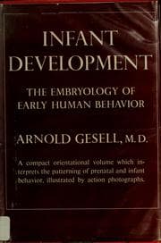 Tapa de Infant development; the embryology of early human behavior