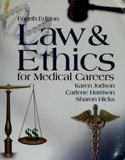 Tapa de Law and ethics for medical careers