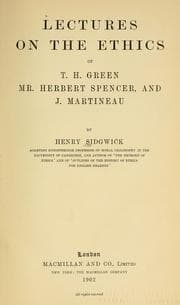 Tapa de Lectures on the ethics of T.H. Green, Mr. Herbert Spencer, and J. Martineau