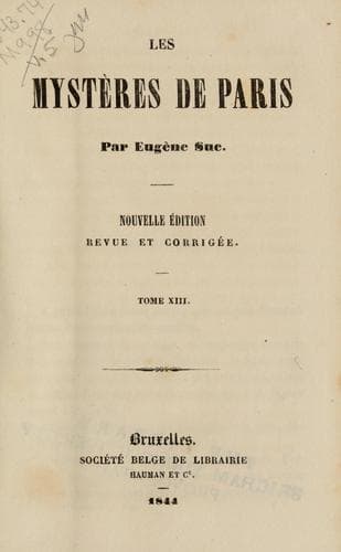 Tapa de Les mystères de Paris